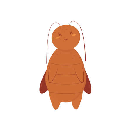 A cartoon dead cockroach insectsのイラスト素材
