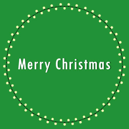 Circle round christmas lights frameのイラスト素材