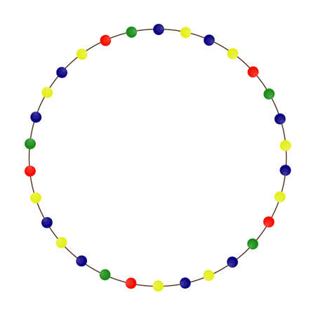Circle round Christmas balls frameのイラスト素材