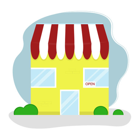 Cute cartoon yellow shop artのイラスト素材