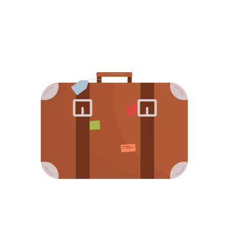 Cute cartoon flat luggage iconのイラスト素材