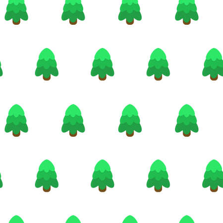 Cute cartoon fir tree seamless patternのイラスト素材