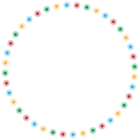 Colorful balls circle Christmas frameのイラスト素材