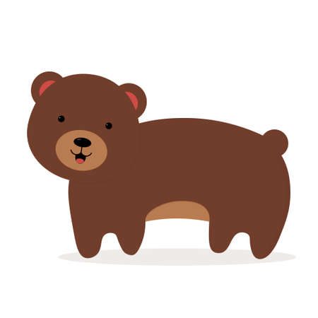 Cute cartoon smiling brown bearのイラスト素材