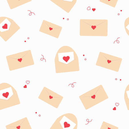 Love letter seamless vector pattern. Idea for St. Valentines dayのイラスト素材
