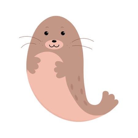 Cute smiling fur seal. Cartoon charactersのイラスト素材