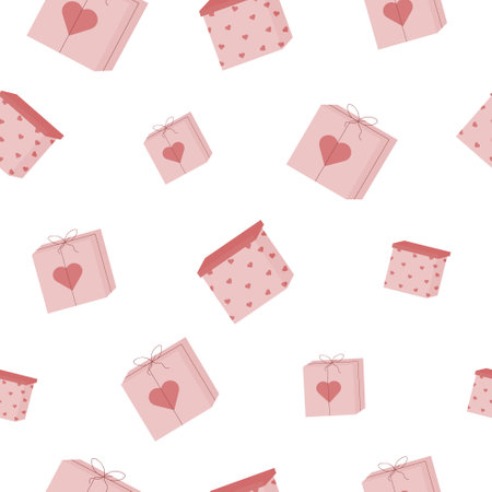 The Gifts for St. Valentines Day seamless patternのイラスト素材