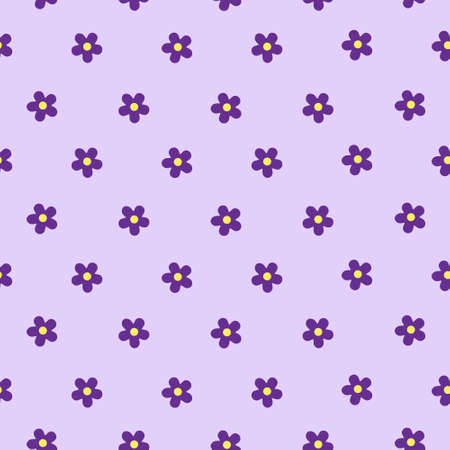 Spring purple flower seamless patternのイラスト素材