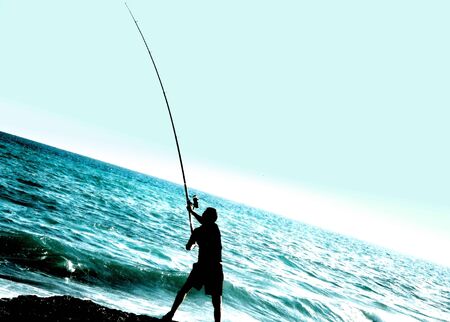 fisher at the seaの写真素材