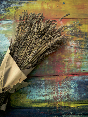 Lavender on a tableの写真素材