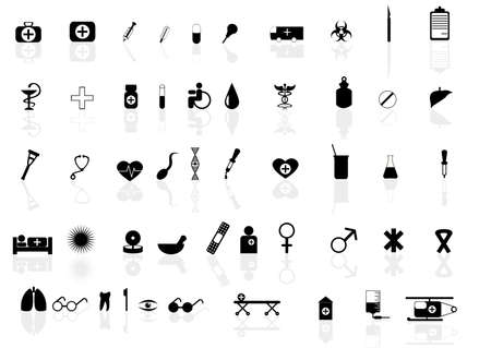 Vector set of icons for health topicのイラスト素材