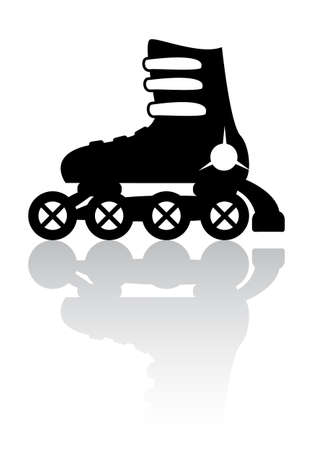 Roller skates with reflection  iconのイラスト素材