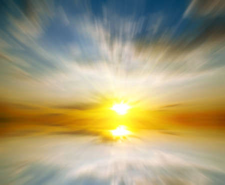 Abstract sunset on the sea. The natural composition. Dream