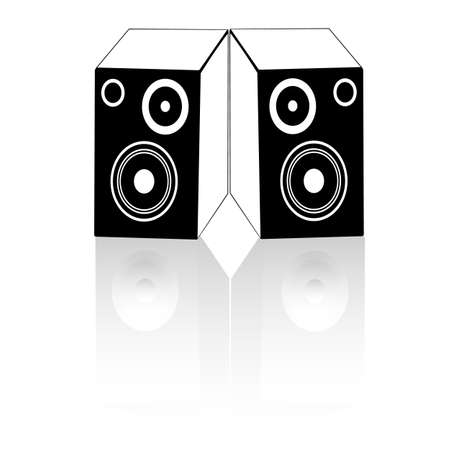 The icon in the form of speakers with reflectionのイラスト素材
