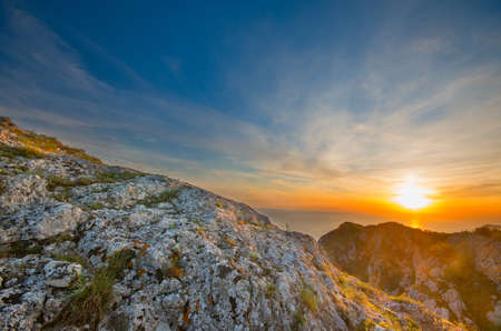 Sunset, sea in the Crimean mountains. Natural compositionの写真素材
