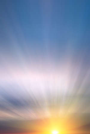 Bright yellow sun and sunset with clouds over the sea on the calendar. Abstract Dawn composition