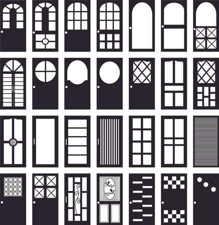  plan bathroom door  Kitchen door   office doorのイラスト素材