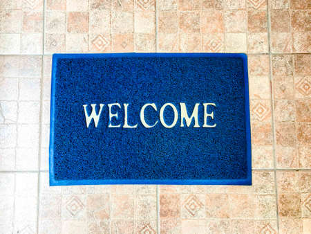 Welcome mat entrance of house for visitor.