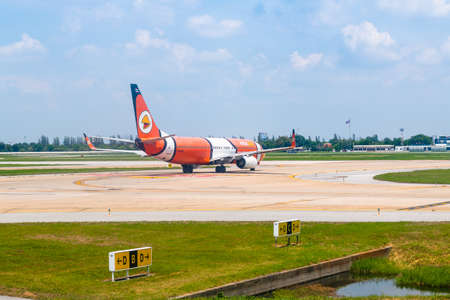 Bangkok, Thailand - April 13, 2017: Thai Nok Air parked at Don Mueang International Airport in Bangkok, Thailand.のeditorial素材