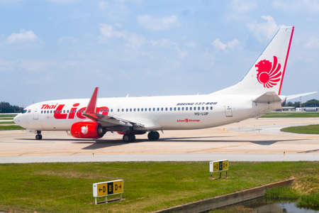 Bangkok, Thailand - April 13, 2017: Boeing 737-800 Thai Lion Air parked at Don Mueang International...