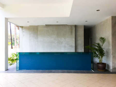 Hotel lobby interior with cement background.の写真素材