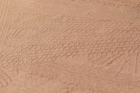 Drifting car trail print path on sandy.の写真素材