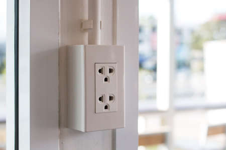 Power socket in the room background texture.の写真素材