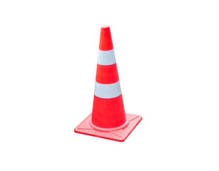 Traffic cone isolated on white background.の写真素材