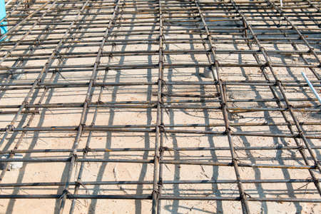Iron floor frame for construction site work at outdoor.