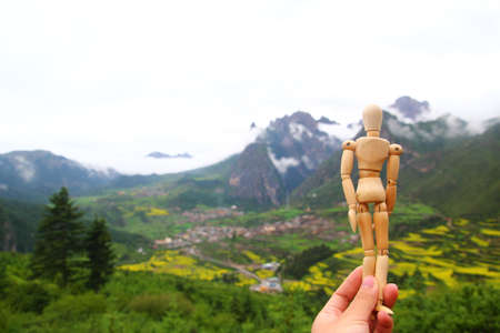 Take a doll to travelの写真素材