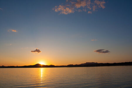 Sunset in the lakeの写真素材