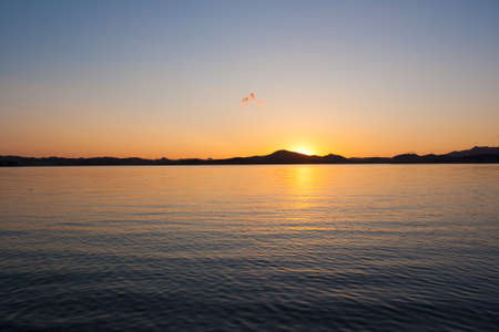 Sunset in the lakeの写真素材