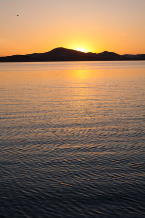 Sunset in the lakeの写真素材