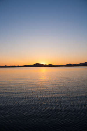 Sunset in the lakeの写真素材