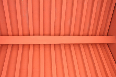 Red wood ceilingの写真素材
