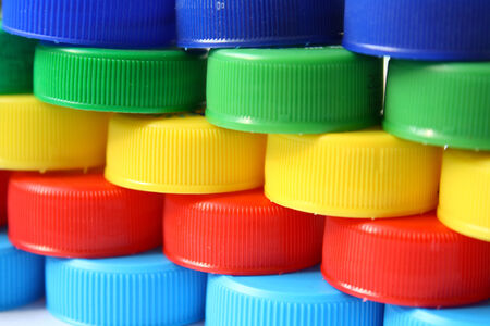 Plastic caps background