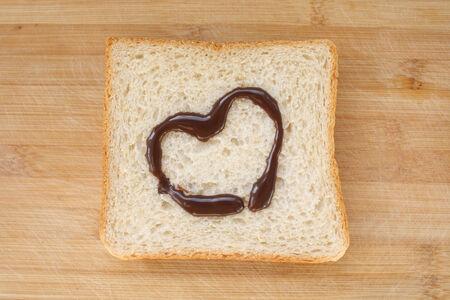 Heart on breadの写真素材