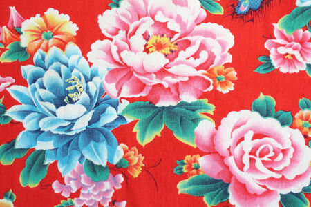 Peony pattern fabricの写真素材