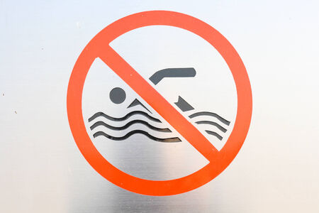 No Swimming Signの写真素材