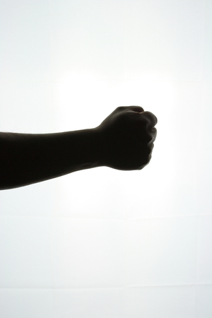 Fist silhouetteの写真素材