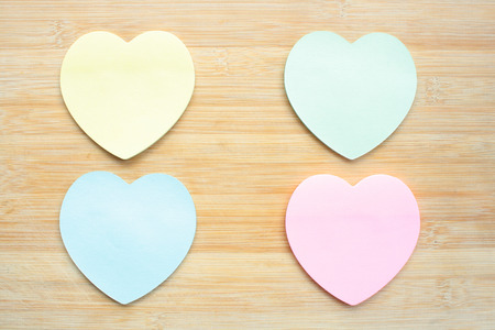 Heart shaped sticky notesの写真素材