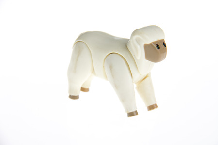 Plastic toy sheepの写真素材
