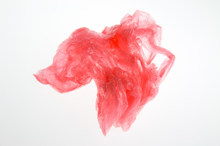 Plastic bag on white backgroundの写真素材