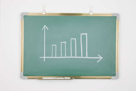 Business chart drawn on a blackboardの写真素材