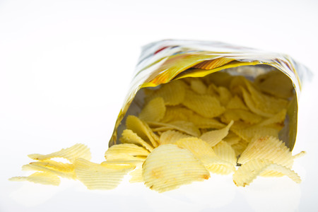 Potato chips in the bagの写真素材