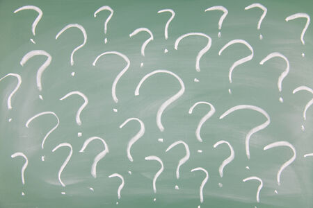 Question mark drawn on a blackboardの写真素材