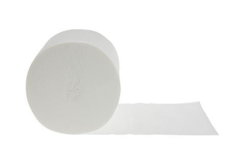 Toilet paper on a white backgroundの写真素材