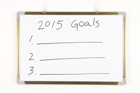 2015 Goals written with on the whiteboardの写真素材