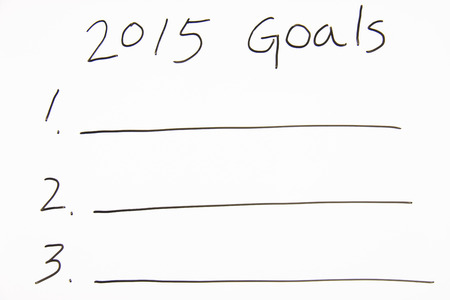 2015 Goals written with on the whiteboardの写真素材