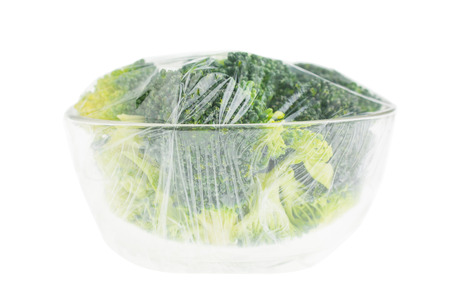 broccoli in a glass bowlの写真素材